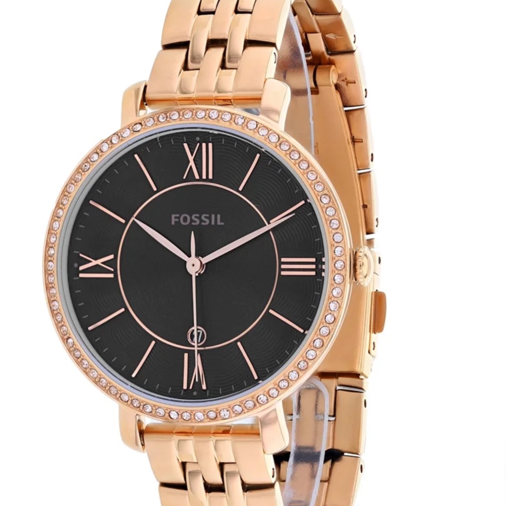Fossil Rose Gold And Black Dial Watch